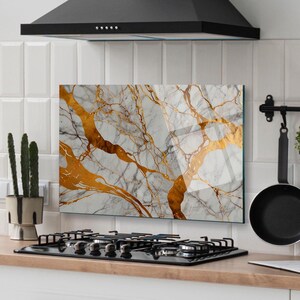 Dosseret de cuisine, couverture arrière de cuisinière, dosseret de poêle en verre trempé, décoration de cuisine, couverture de dessus de cuisinière, cadeau de pendaison de crémaillère, planche à découper
