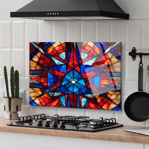 Dosseret de cuisine, panneau de dosseret de poêle en verre trempé, décoration murale de cuisine, couverture arrière de poêle, couverture de dessus de cuisinière, planche à découper et à nouilles