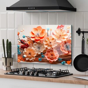 Dosseret de cuisine, couverture arrière de cuisinière, dosseret de poêle en verre trempé, décoration de cuisine, couverture de dessus de cuisinière, cadeau de pendaison de crémaillère, planche à découper