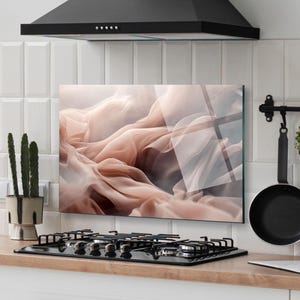 Dosseret de cuisine, coque arrière de cuisinière, oeuvre d'art murale en verre trempé, couvercle de dessus de cuisinière à gaz, crédence déco de cuisine, planche à découper et à nouilles