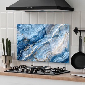 Garde-boue pour évier de cuisine, Dosseret de cuisine en verre trempé, Couvercle d'évier de cuisine, Couvercle supérieur arrière de cuisinière, Crédence en carreau de verre, Planche à découper