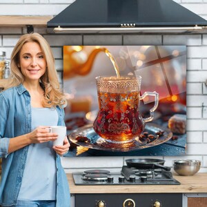 Dosseret de cuisine, Cache arrière de cuisinière, Art mural en verre trempé, Cache supérieur de cuisinière à gaz, Crédence déco de cuisine