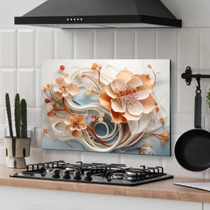 Panneau de verre pour dosseret de poêle, Décoration murale de cuisine, Cache de cuisinière, Planche à découper, Housse de cuisinière à gaz, Accessoires de cuisine, Décoration d'intérieur