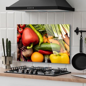 Dosseret de cuisine, Cache arrière de cuisinière, Art mural en verre trempé, Cache supérieur de cuisinière à gaz, Crédence déco de cuisine