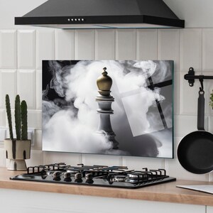 Dosseret de cuisine, couverture arrière de cuisinière, dosseret de poêle en verre trempé, décoration de cuisine, couverture de dessus de cuisinière, cadeau de pendaison de crémaillère, cadeau pour elle