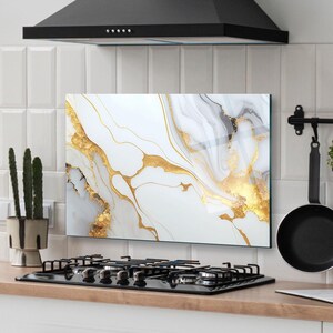 Panneau de verre pour dosseret de poêle, Décoration murale de cuisine, Cache de cuisinière, Planche à découper, Housse de cuisinière à gaz, Accessoires de cuisine, Décoration d'intérieur