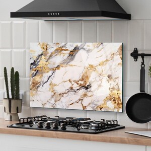 Panneau de verre pour dosseret de poêle, Décoration murale de cuisine, Cache de cuisinière, Planche à découper, Housse de cuisinière à gaz, Accessoires de cuisine, Décoration d'intérieur