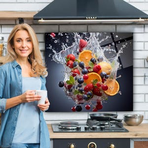 Dosseret de cuisine, couverture arrière de cuisinière, dosseret de poêle en verre trempé, décoration de cuisine, couverture de dessus de cuisinière, cadeau de pendaison de crémaillère, planche à découper