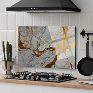 Dosseret de cuisine, couverture arrière de cuisinière, dosseret de poêle en verre trempé, décoration de cuisine, couverture de dessus de cuisinière, cadeau de pendaison de crémaillère, planche à découper