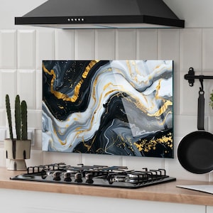 Décoration murale pour dosseret de cuisine, panneau de verre pour dosseret de cuisinière, oeuvre d'art murale en verre, couvercle de cuisinière à gaz, décoration de cuisine, couvercle de cuisinière