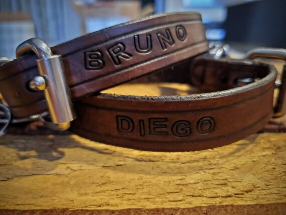 etsy leather dog collar