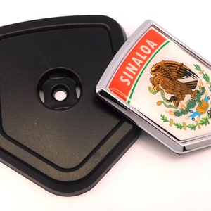 Sinaloa mexico state flag Car Truck Black Shield Grill Badge grille chrome emblem