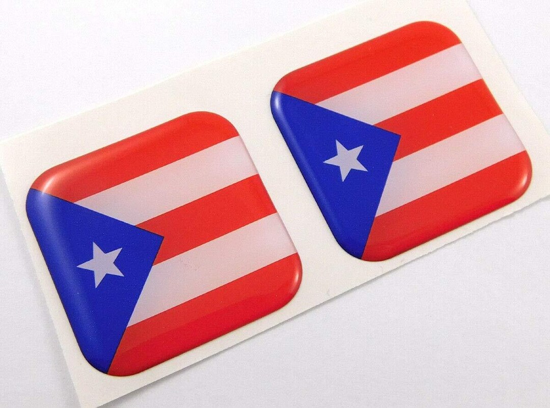 Puerto Rico Auto Sticker Puerto Rico Flag Square Domed Decal Car Bike Gel Stickers 1.5