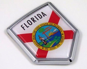 Florida fl usa state flag car chrome emblem decal sticker bike laptop boat 3dd sticker badge
