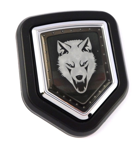 CHROME Silver Metal Wolf Dog 3D CarBadge Decal Emblem Sticker UK Seller