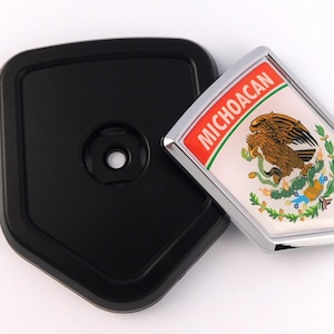 Michoacan mexico state flag Car Truck Black Shield Grill Badge grille chrome emblem