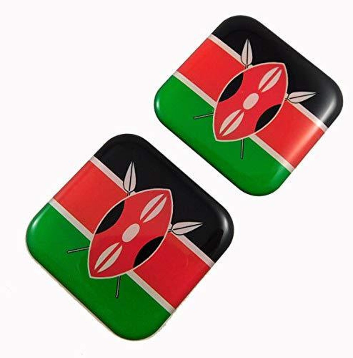 Kenya Flag Square Domed Decal car Bike Gel Stickers 1.5 Etsy