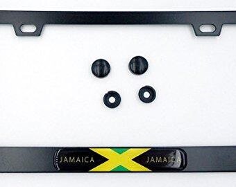 License Plate Screw Jamaica Flag Car License Plate Frame Chrome Plated Plastic Tag License Plate Frames - Foto 2