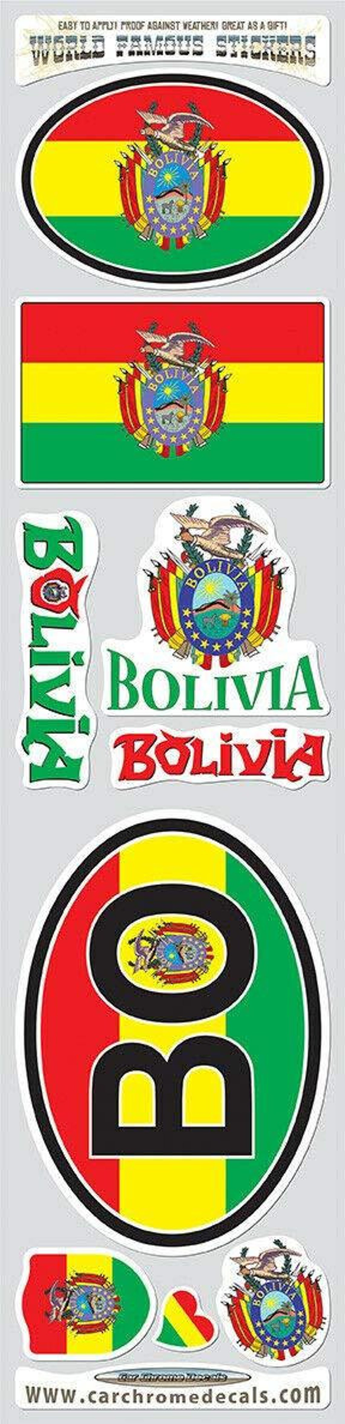 Bolivia 9 Stickers Set Flag Decal Bumper Stiker Car Bike Etsy