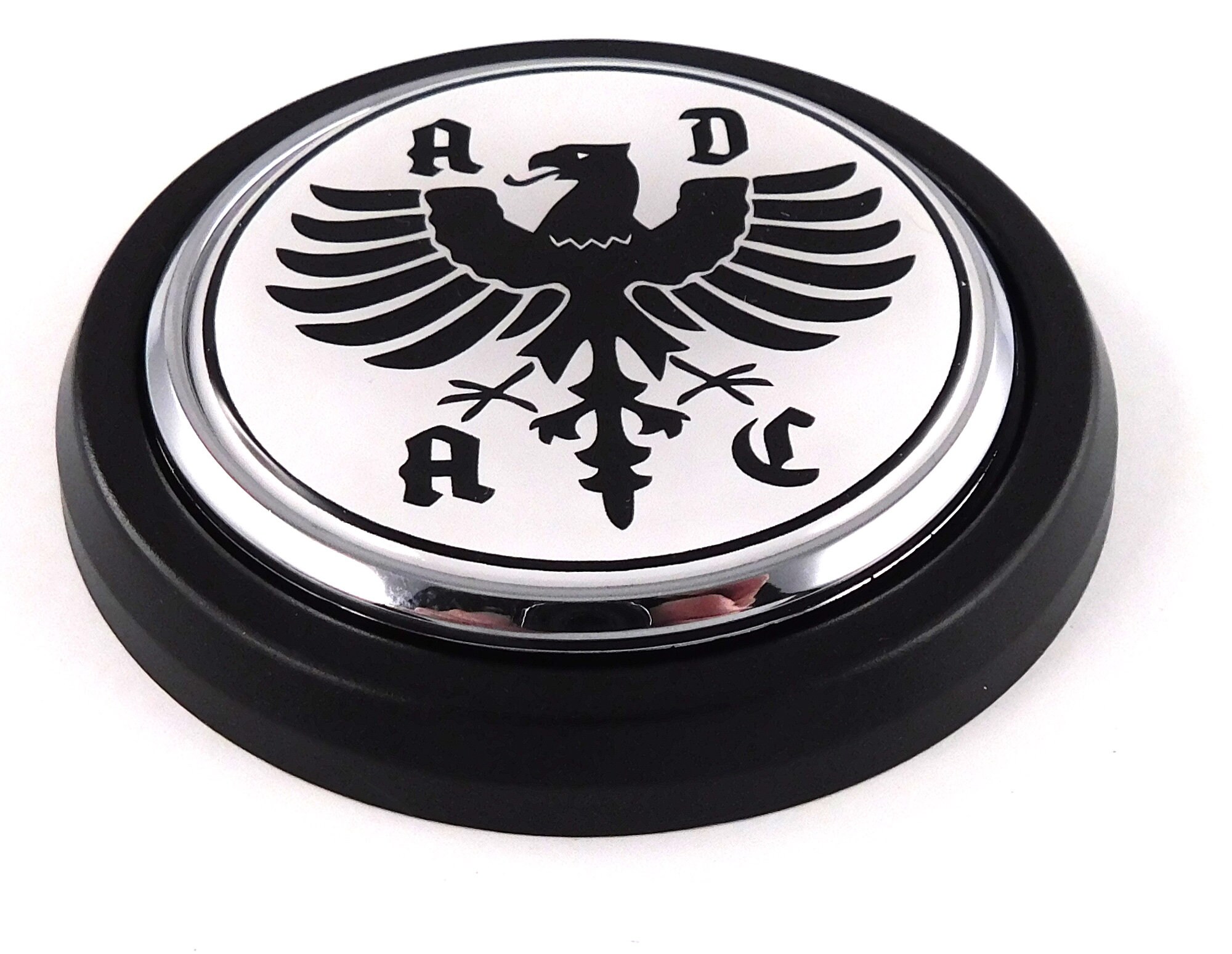 ADAC flag Car Truck Black Round Grill Badge 3.5