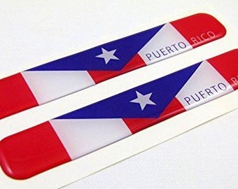 Fuerte Rico Flagge gewölbte Abziehbild Emblem Resin Autoaufkleber 12,7cm x 2,1cm 2tlg.