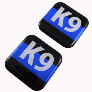 K9 Polizei k-9 Einheit Flagge Quadrat Kuppel Aufkleber Auto Fahrrad Gel Aufkleber 1,5 &quot;2 Stück