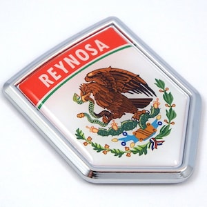 Reynosa Mexico Flag Mexican Car Emblem Chrome Bike Decal 3D Sticker MX13
