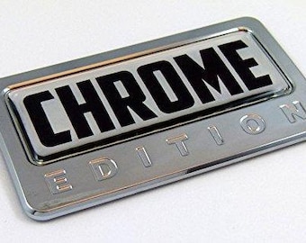 Chrome edition chrome emblem with domed decal car auto bike badge motorcycle