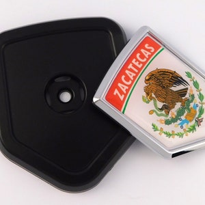 Zacatecas mexico state flag Car Truck Black Shield Grill Badge grille chrome emblem
