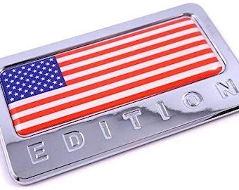 Usa edition with american flag chrome emblem 3d decal car bike badge