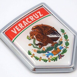 Veracruz Mexico Flag Mexican Car Emblem Chrome Bike Decal 3D Sticker MX12