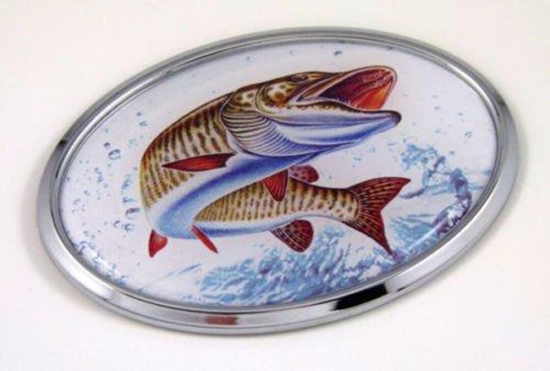Fishing Muskie Muskellunge Emblem CAR Auto Boat Chrome Decal Badge Etsy