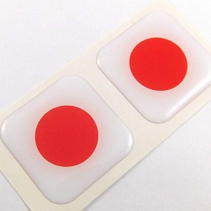 Japan Flagge quadratischer gewölbter Aufkleber Auto Fahrrad Gel-Aufkleber 1,5 &quot;2 Stück