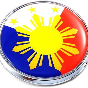Philippine philippines flag 2.75" car chrome round emblem decal 3d sticker badge