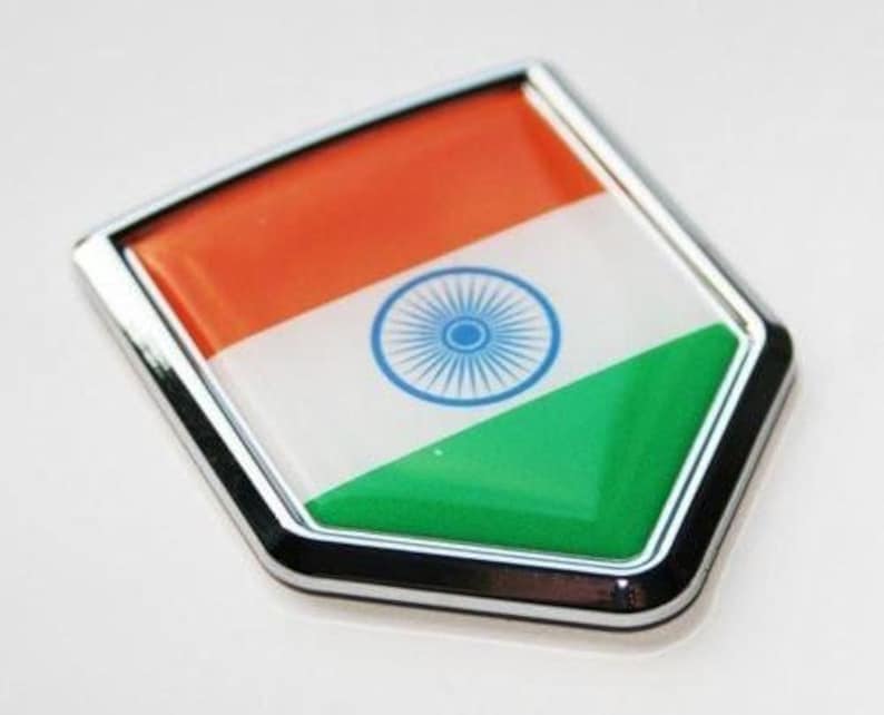 India Indian Flag Decal Car Chrome Emblem Sticker Decal Badge 3d Etsy