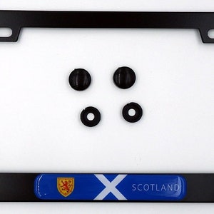 Scotland scottish flag metal black aluminium car license plate frame holder