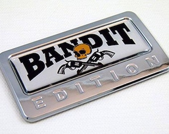 Bandit edition chrome emblem with domed decal car auto badge 3d sticker