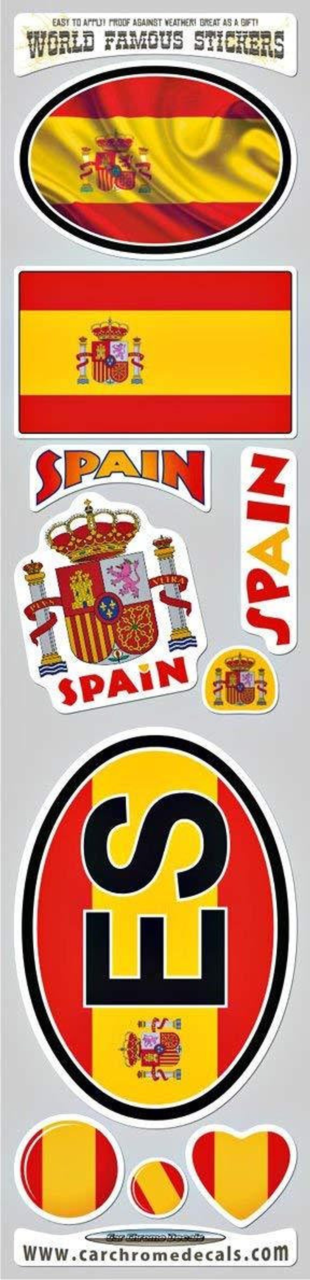 Spain Instruments Sticker Spain 10 Stickers Set Spanish Flag Decals Bumper Stiker Car Auto Bike ...