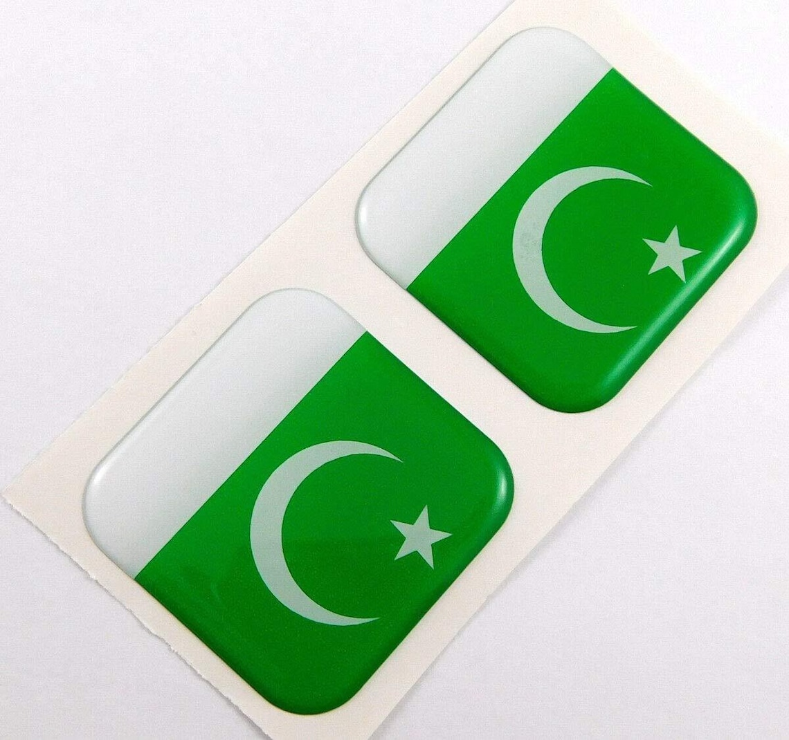 Pakistan Flag Square Domed Decal Car Bike Gel Stickers Etsy
