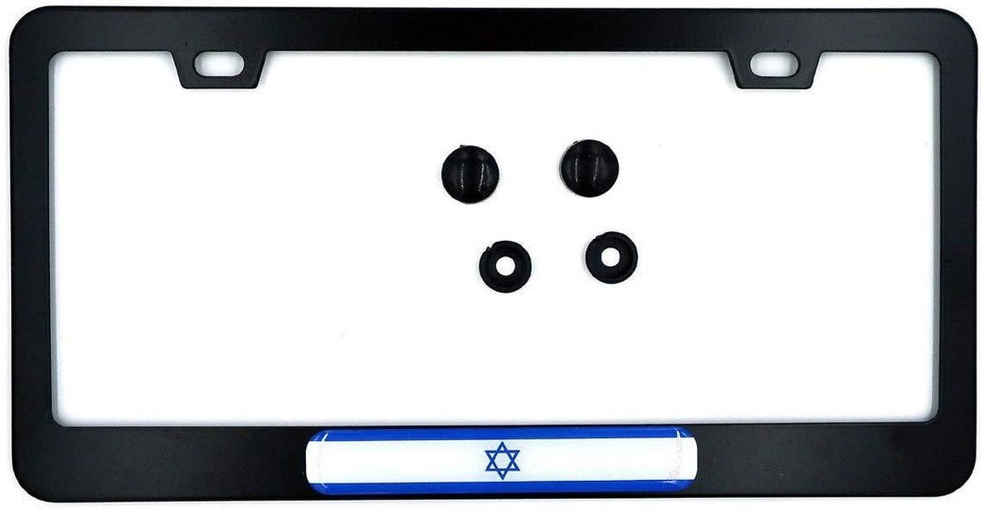 Israel Israeli Flag Black Aluminium Car License Plate Frame Holder - Etsy