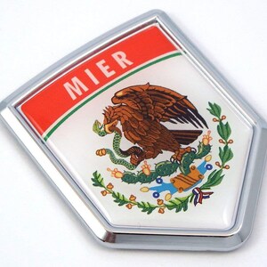Mier Mexico Flag Mexican Car Emblem Chrome Bike Decal 3D Sticker MX16