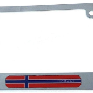Norway Flag car License Plate Frame Chrome Plated Plastic tag Holder Cover CP08