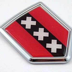 Amsterdam holland pays-bas drapeau de voiture chrome emblème autocollant d’autocollant crest badge