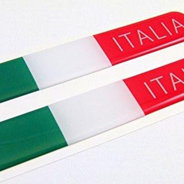 Italy Italian italia Flag Domed Decal Emblem Resin car stickers 5"x 0.82" 2pc.