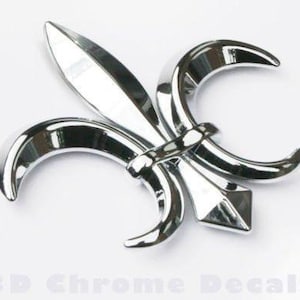 Car chrome decals cnpl-fleur fleur de lis, car auto bike 3d chrome emblem decal sticker quebec france