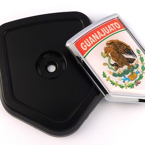 Guanajuato mexico state flag Car Truck Black Shield Grill Badge grille chrome emblem
