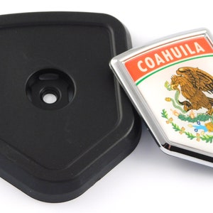 Coahuila mexico state flag Car Truck Black Shield Grill Badge grille chrome emblem