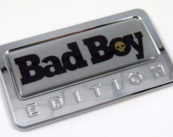 Badboy bad boy custom edition chrome emblem with domed decal c/w adhesive car auto