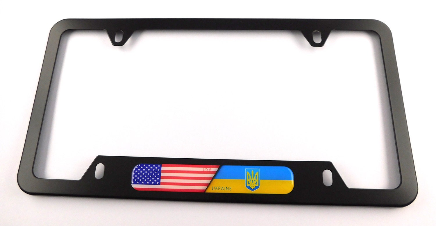 Ukraine Flag Wave License Plate Personalized Car Auto Bike Motorcycle Custom Tag 