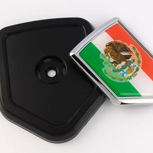 Mexico flag Car Truck Black Shield Grill Badge grille chrome emblem